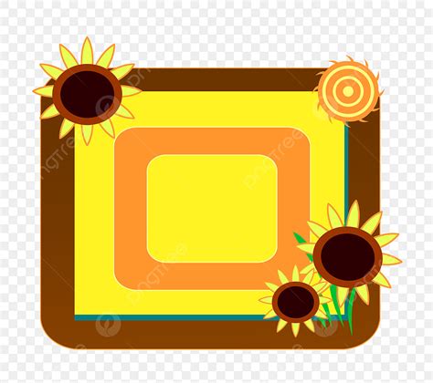 Cartoon Sunflower Border Illustration Square Border Cartoon Border