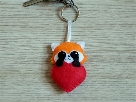 Red Panda Keychain Mothers Day T Cute In A Red Heart In Etsy