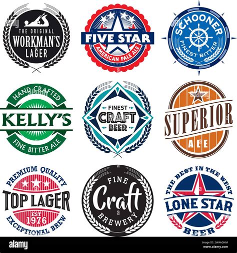 Collection Of Vintage Beer Label Designs Ideal For Use In Beer Labels