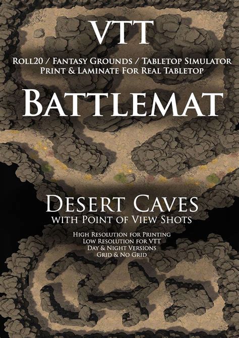 VTT Battlemap - Desert Caves - DM Philosophy | Desert Themed Battlemaps ...