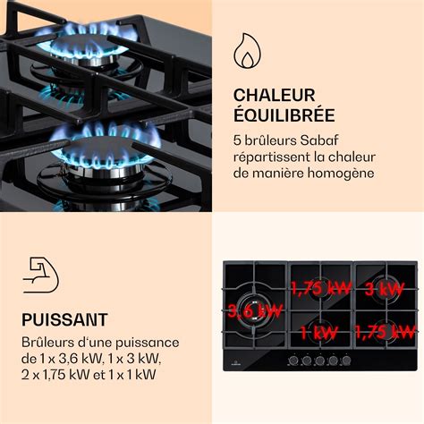 Plaque De Cuisson Gaz Klarstein Ignito Chef Edition Feux Br Leurs