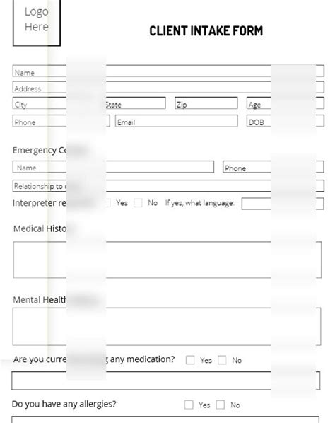 Client Consent Forms Business Form Intake Forms Template Etsy