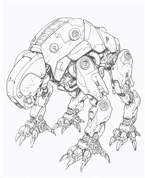 Mecha Illustration Mecha Coloring Book Premium Ai Generated Vector