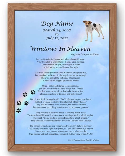 Memorial Gift Pet Memorial Poem Dog Memorial Keepsake Poem Personalized Pet Memorial Sympathy ...