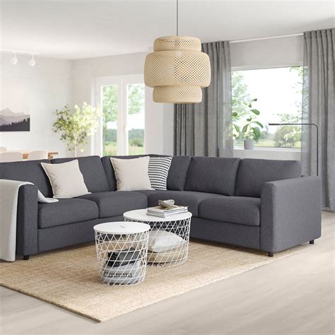 VIMLE gunnared orta gri 4 lü köşe kanepe 69399479 IKEA