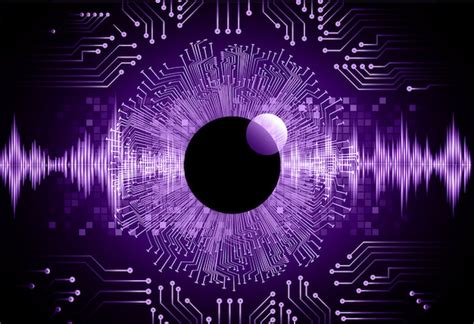 Premium Vector Purple Eye Cyber Circuit Future Technology Background