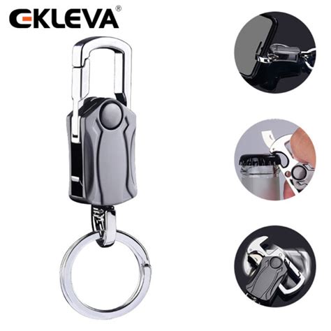 EKLEVA Multifunctional Heavy Duty Keychain Corkscrew Cool Keychain 360