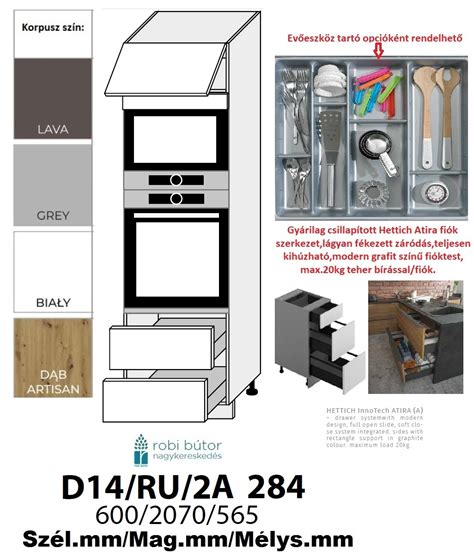 AVELLINO MATT 1 AJTÓS 2 FIÓKOS MIKRÓ SÜTŐ BEÉP SZEKR 60CM D14RU2A284