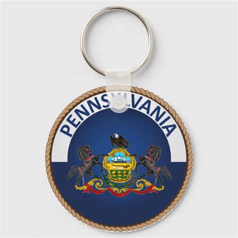 State of Pennsylvania Flag Seal Keychain | Zazzle