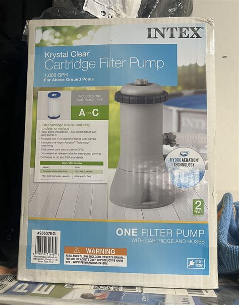 Intex Krystal Clear Cartridge Filter Pump Gph For Sale In Mesa Az