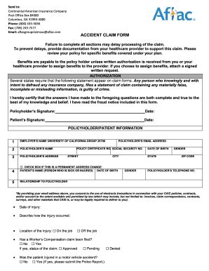 Aflac Accident Claim Form 2016 2024 Fill And Sign Printable Template