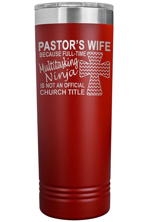 Pastor S Wife Multitasking Ninja Funny Pastor S Wife Skinny Tumbler