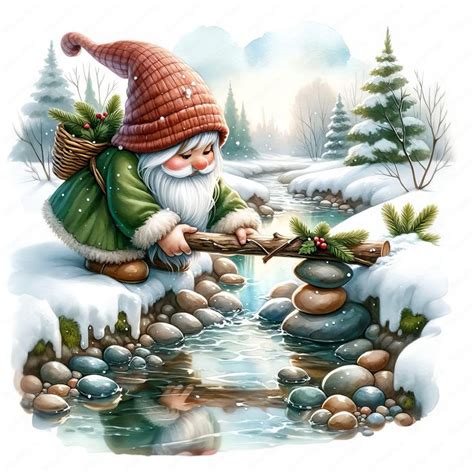 Christmas Gnome Clipart Festive Gnome Clipart Bundle 06 10 High Quality