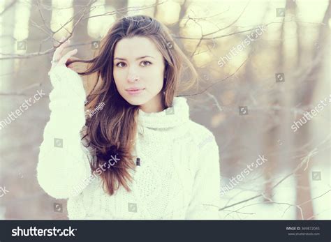 Frosty Portrait Brunette Stock Photo Shutterstock