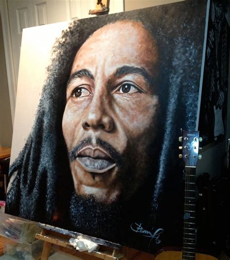 Bob Marley Original Portrait By Artist Dave Benning Acrylic On Canvas