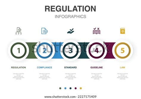 Regulation Compliance Standard Guideline Law Icons Stock Vector