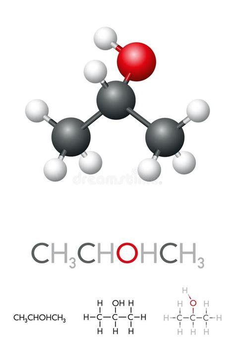 Isopropyl Alcohol Ch3chohch3 Isopropanol Molecule Model And Chemical