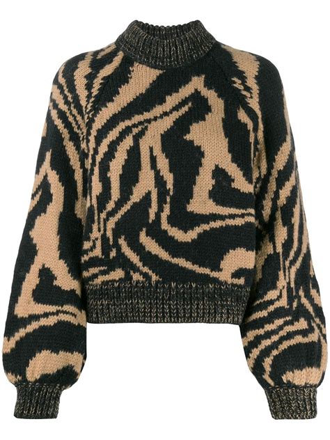 Ganni Tiger Print Jumper Ss20 | Farfetch.com | Printed jumpers ...