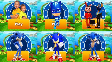 Sonic Dash Movie Sonic Vs Tag With Ryan Catboy Pj Masks Vs Vlad