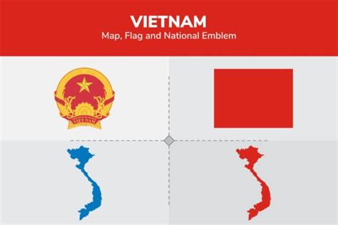 Vietnam Map Flag And National Emblem Graphic By Shahsoft · Creative Fabrica