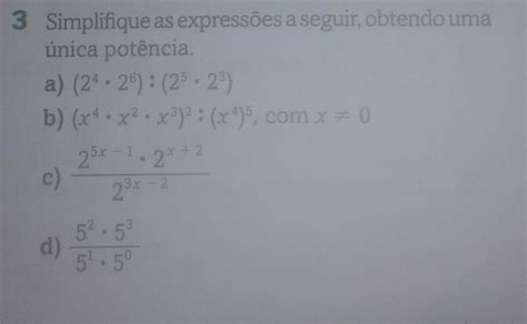 Simplifique As Express Es A Seguir Obtendo Uma Unica Pot Ncia