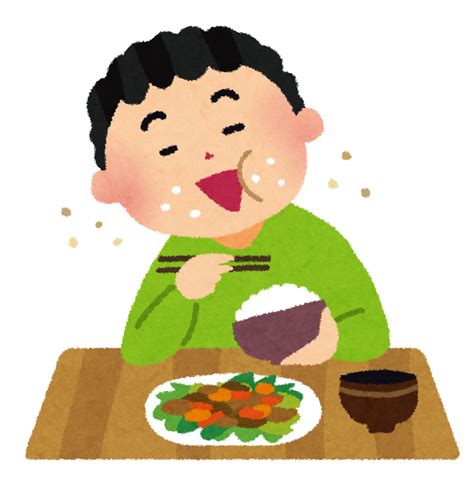 無料イラスト かわいいフリー素材集 行儀の悪い食事のイラスト（テーブルマナー）