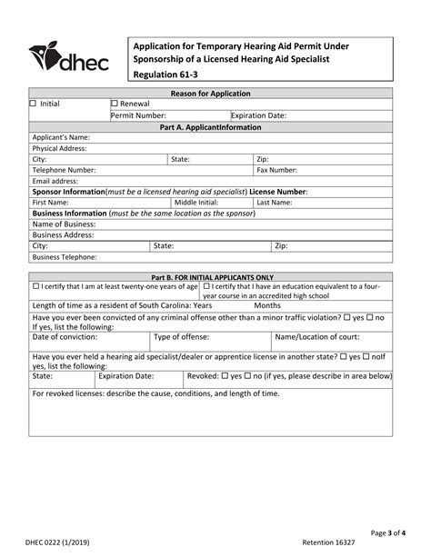 DHEC Form 0222 - Fill Out, Sign Online and Download Fillable PDF, South