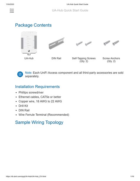 UA-Hub Quick Start Guide - Installation Requirements and Wiring Topology