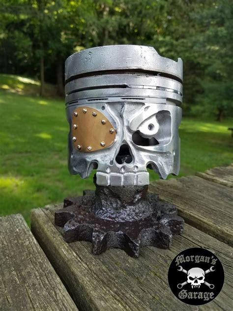 Skull Piston From Morgan S Garage Welding Art Projects Metal Art