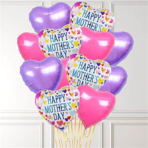 Happy Mothers Day Heart Balloon Bunch Balloonbx