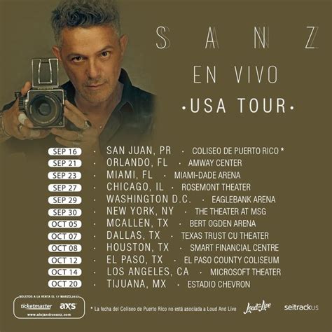 Alejandro Sanz publicó las fechas de sus conciertos