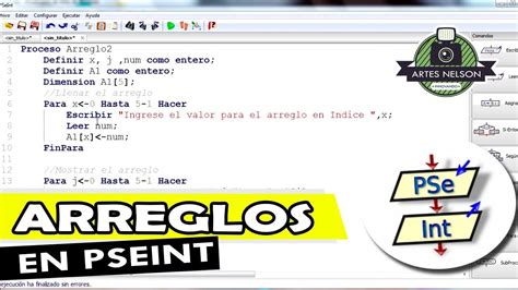 Arreglos Unidimensionales En Pseint Ing Nelson Sagnay Youtube