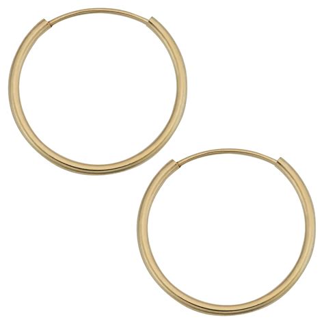 14k Yellow Gold Endless Hoop Earrings For Her For Sale At 1stdibs