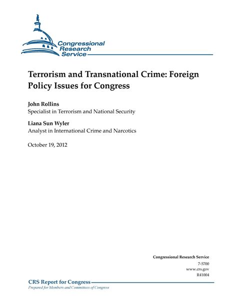 Terrorism and Transnational Crime: Foreign Policy Issues for Congress ... 