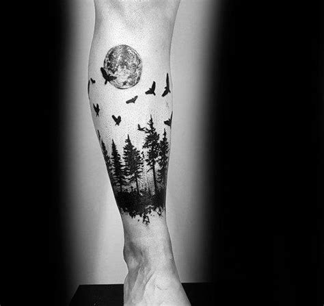 40 Vintage Tree Leg Tattoo Design Ideas for Men