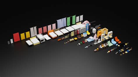 artstation  poly models pack  game assets