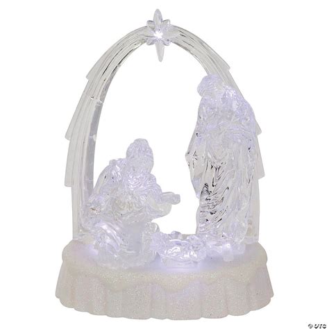 Northlight Led Lighted Musical Icy Crystal Nativity Scene Christmas