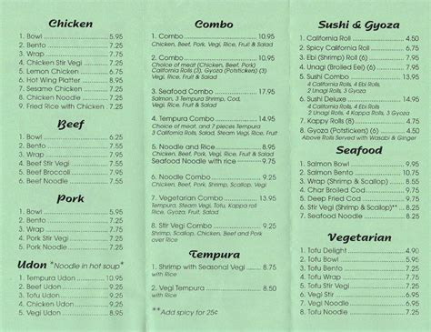 Menu At Teriyaki Junction Restaurant Placerville Broadway