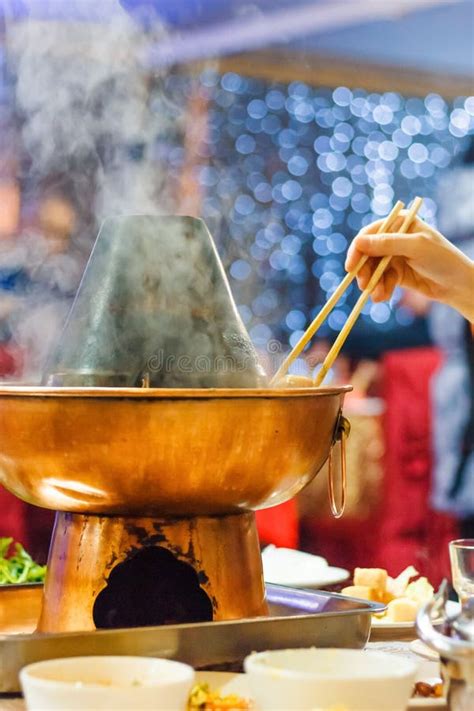 Chinese Girl Eating Hot Pot Stock Photo Image Of Dishes Cook