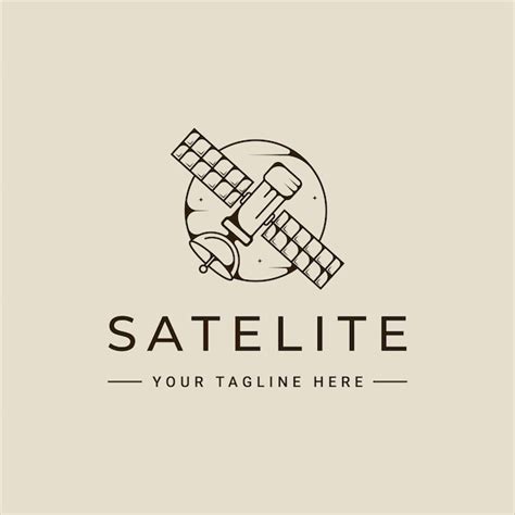 Premium Vector Satellite Space Logo Line Art Vector Simple