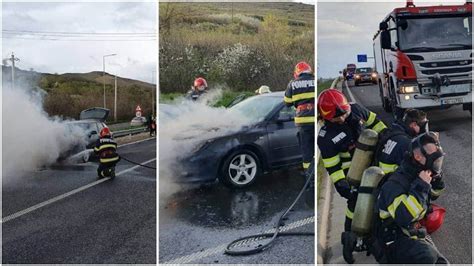 Foto Video Incendiu Pe Autostrada A La Alba Iulia Nord Un