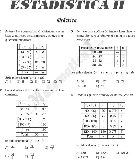 Estadistica De Secundaria Ejemplos Y Ejercicios Resueltos Pdf