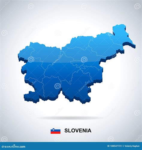 Eslovenia Mapa Y Bandera Ejemplo Detallado Del Vector Stock De