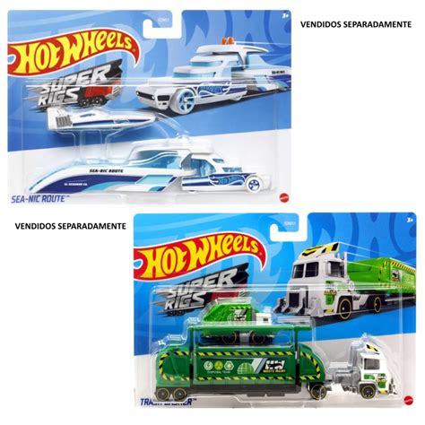 Hot Wheels Caminh O Transportador Super Rigs Caminh O De Lixo Scrubba Dub Driver Duck N Rol