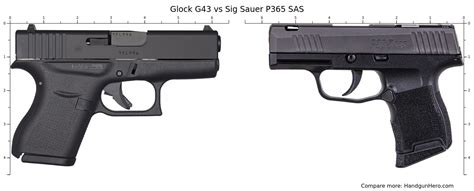 Glock G43 Vs Sig Sauer P365 Sas Size Comparison Handgun Hero