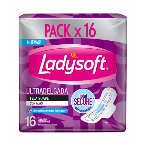 Toallas Femeninas Ladysoft Ultra Delgadas Tela Suave 16 Uds Farmacia