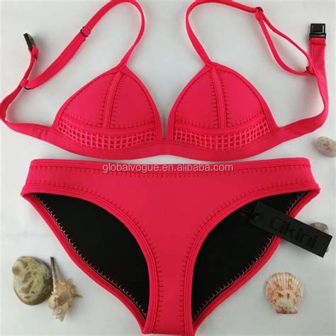 2017 New Push Up Neoprene Bikini Set Women Sexy Swimsuit Crocheted Sexy