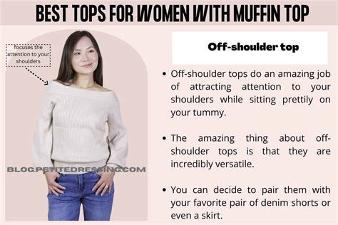 What style tops look good on women with a muffin top