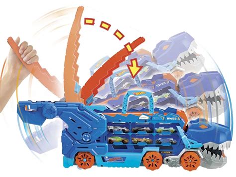 Mattel Hot Wheels T Rex Mega Transporter Zestaw Auta Pojazdy Gara E Zabawki Dom Sport I