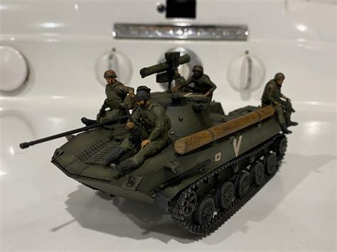 I repainted a previously completed 1/35 Zvezda BMD-2 that I was ...
